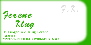 ferenc klug business card